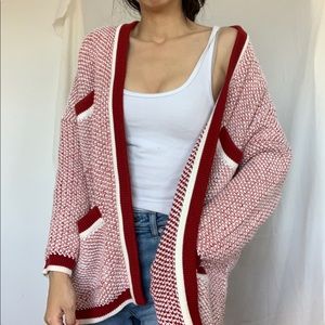 Maje red cardigan